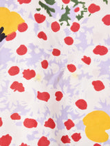 花柄 ボウタイ 長袖ワンピース