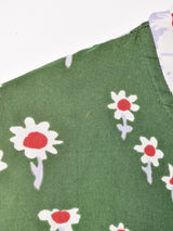 花柄 ボウタイ 長袖ワンピース