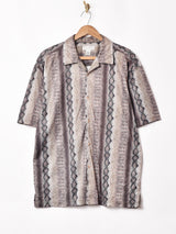 アニマル柄 半袖 オープンカラーシャツ