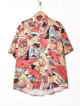 総柄 半袖シャツ