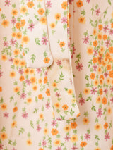 小花柄 フレンチスリーブワンピース