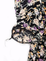 アメリカ製 花柄 フロントボタン 長袖ワンピース