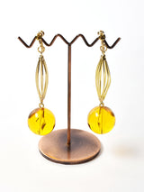 クリアボール ダングルイヤリング イエロー