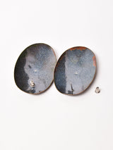 ブラック オーバルピアス