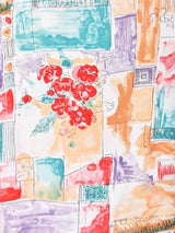 総柄 スリーブレストップス