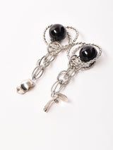 ブラックボール ダングルイヤリング