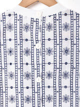 Meridian 刺繍 フリル スリーブレストップス