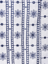 Meridian 刺繍 フリル スリーブレストップス