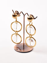 クリアボール×ゴールドリング ダングルイヤリング