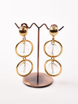 クリアボール×ゴールドリング ダングルイヤリング