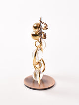 クリアボール×ゴールドリング ダングルイヤリング