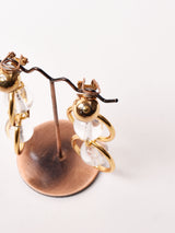 クリアボール×ゴールドリング ダングルイヤリング