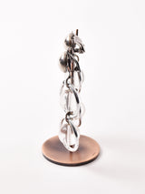 クリアボール×シルバーリング ダングルイヤリング