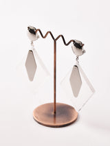 クリア×シルバー ダングルイヤリング