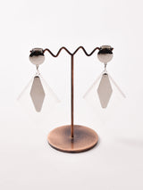 クリア×シルバー ダングルイヤリング