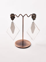 クリア×シルバー ダングルイヤリング