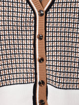 【3色展開】Elcamino チェック柄 ニット カーディガン