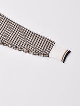 【3色展開】Elcamino チェック柄 ニット カーディガン