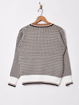 【3色展開】Elcamino チェック柄 ニット カーディガン