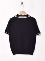 【3色展開】Elcamino ダブルボタン 半袖 ニットポロシャツ