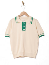 【3色展開】Elcamino ダブルボタン 半袖 ニットポロシャツ