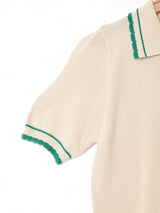 【3色展開】Elcamino ダブルボタン 半袖 ニットポロシャツ