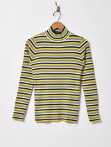 【3色展開】Elcamino モックネック マルチボーダーセーター