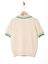 【3色展開】Elcamino ダブルボタン 半袖 ニットポロシャツ