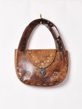 70's 型押し レザー ハンドバッグ