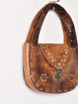 70's 型押し レザー ハンドバッグ