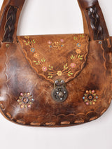 70's 型押し レザー ハンドバッグ