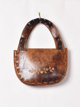 70's 型押し レザー ハンドバッグ