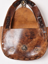 70's 型押し レザー ハンドバッグ