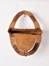 70's 型押し レザー ハンドバッグ