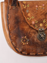 70's 型押し レザー ハンドバッグ