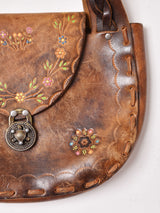 70's 型押し レザー ハンドバッグ
