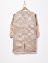 【3色展開】Meridian ベロア キルティングコート 切り替えフェイクファー