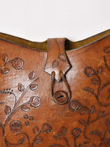 70's 型押し レザー ショルダーバッグ