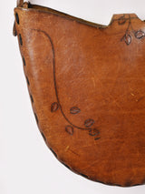 70's 型押し レザー ショルダーバッグ