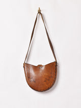 70's 型押し レザー ショルダーバッグ