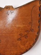 70's 型押し レザー ショルダーバッグ