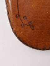 70's 型押し レザー ショルダーバッグ