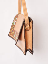 70's 型押し レザー ハンドバッグ