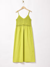 【2色展開】Elcamino クロシェ切替 キャミソールワンピース