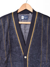 スエード×ニット デザインカーディガン