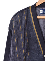 スエード×ニット デザインカーディガン