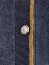 スエード×ニット デザインカーディガン