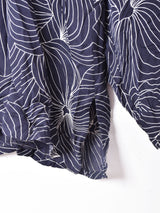 総柄 長袖シルクシャツ