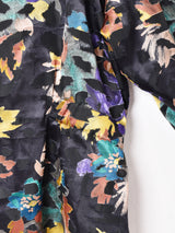 総柄 長袖シアーシャツ