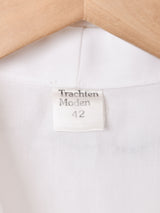 花刺繍 フリルカラー 7分袖ブラウス